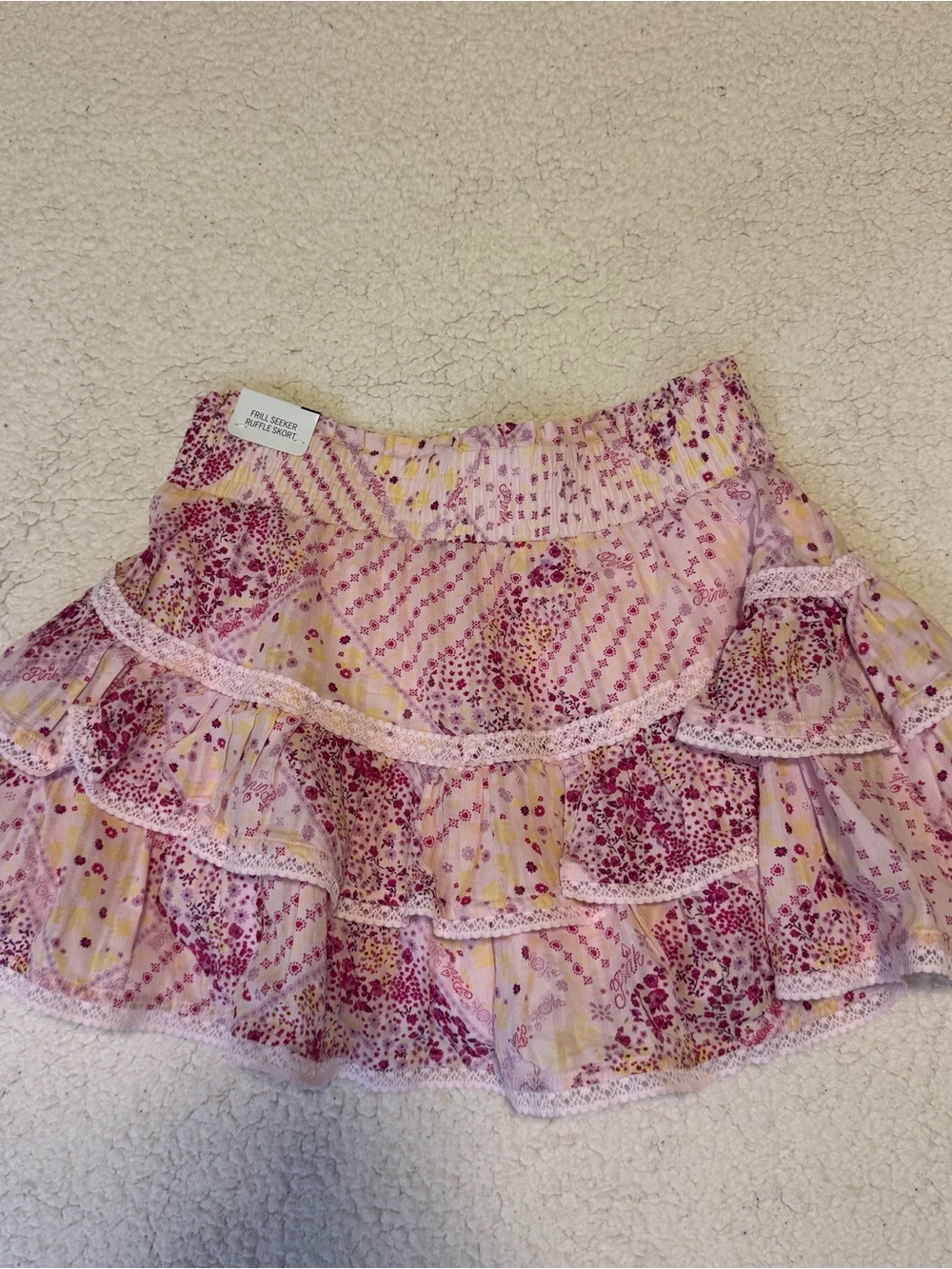 NWT Victoria’s Secret Pink Frill Seeker Ruffle Mini Skirt Skort Lace Size XS - Picture 7 of 8